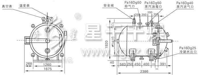 圆形静态真空干燥机结构示意图